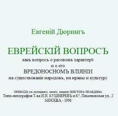 Евгений Дюринг - Евгенiй Дюрингъ. ЕВРЕЙСКIЙ ВОПРОСЪ - Читать | Читать онлайн | Читаемые книги читать онлайн бесплатно | booksread-online.com