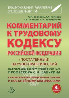 Сергей Бабурин - Комментарий к Трудовому кодексу Российской Федерации. Постатейный. Научно-практический. С разъяснениями официальных органов и постатейными материалами. Действующая редакция 2017 г. - Читать 📖 Читать онлайн 👀 Читаемые книги читать онлайн бесплатно 🔥 booksread-online.com